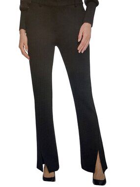 DKNY WOMENS MID RISE SPLIT-CUFF FRONT BLACK DRESS PANTS  XL  NWT